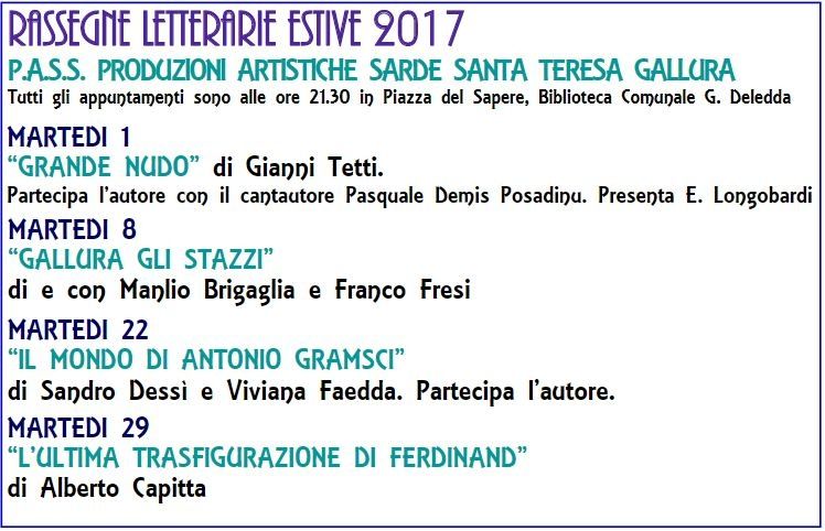 Santa Teresa Gallura eventi estate 2017